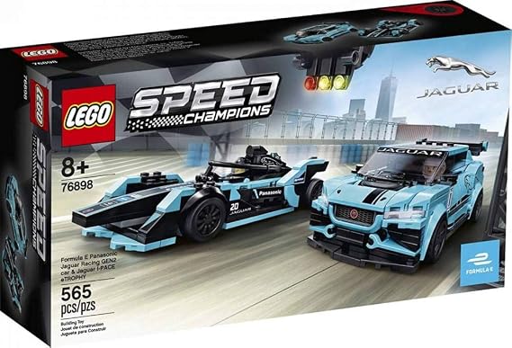 LEGO Speed Champions Formula E Panasonic Jaguar Racing Gen2 car and Jaguar I-PACE eTROPHY 76898 Building Kit (565 Pieces)