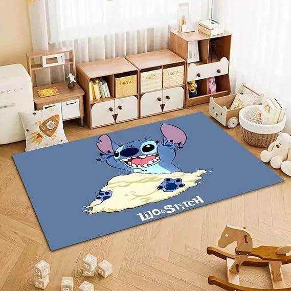 Anime Kawaii Stitch Rug Anime Carpet Cute Rugs for Bedroom Aesthetic Soft Carpet Decorative Rug for Indoor Outdoor 62 * 39in