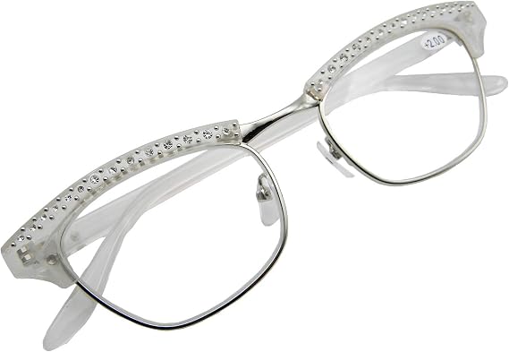 Circleperson Women Cat eye Reading glasses Rhinestone reader Vintage style