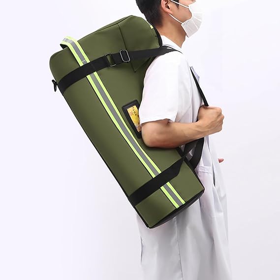 EMS O2 Shoulder Bag for O2 Cylinder, Portable Oxygen Tank Carry Pack with Padding - First Aid Bag Empty(Green)