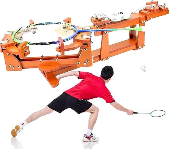 Badminton Racket Stringing Machine,Tennis Racquet Stringing Machine,6-Point Fixed 60lb Winch Type Badminton String Machine,for DIY Squash,Tennis or Badminton Rackets