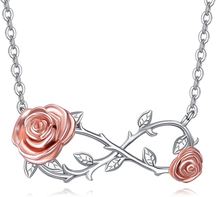 Infinity Rose Flower/Daisy/Sunflower/Dragonfly Necklace for Women