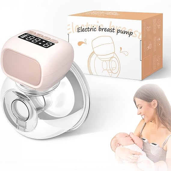 Electric Breast Pump, Hands Free Breast Pump 3 Modes and 9 Levels with 21/24mm Flange and 3 Milk Storage Bags, Portable Leakproof Wearable Hands Free Breast Pumps (Pink)