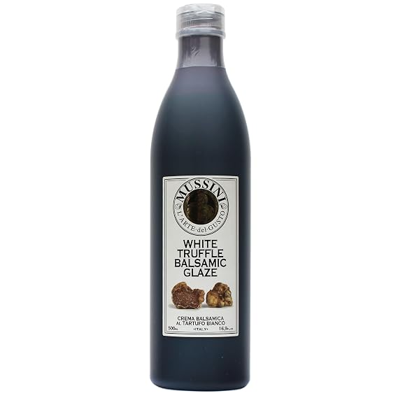 Mussini Truffle Balsamic Vinegar Reduction - 16.9 oz, Italian Truffle Balsamic Glaze, No Preservatives, Perfect for Plating and Vinaigrettes