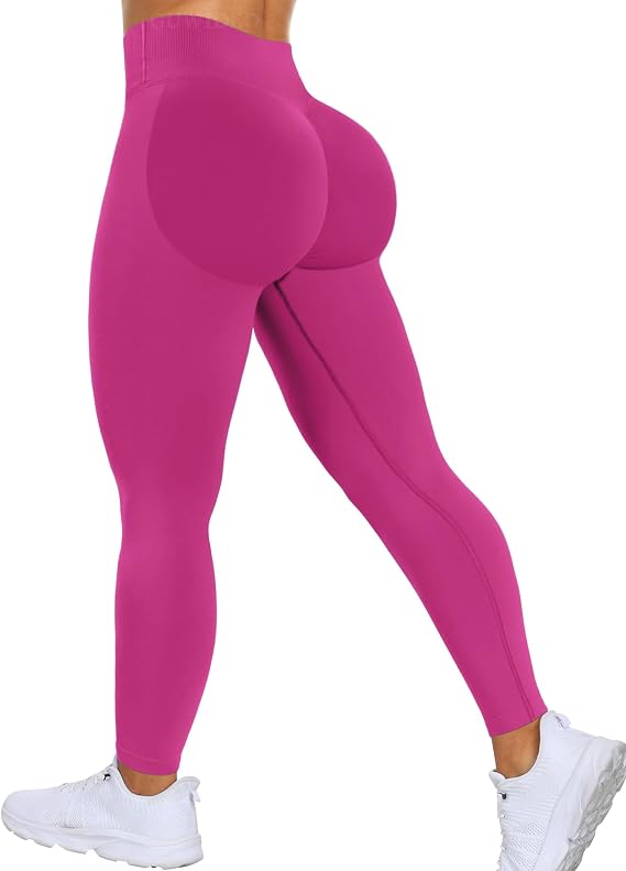 Scrunch Butt Lifting Leggings for Women Crossover Seamless Workout Leggings V-Shape Tummy Control Athletic Yoga Pants