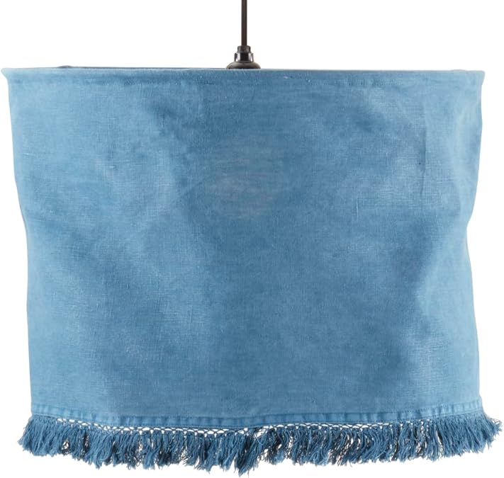 Natural Linen Stonewashed Fringe Lamp Shade