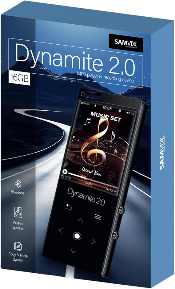 Samvix Dynamite 2.0 16GB Kosher MP3 Player (Blue-White)