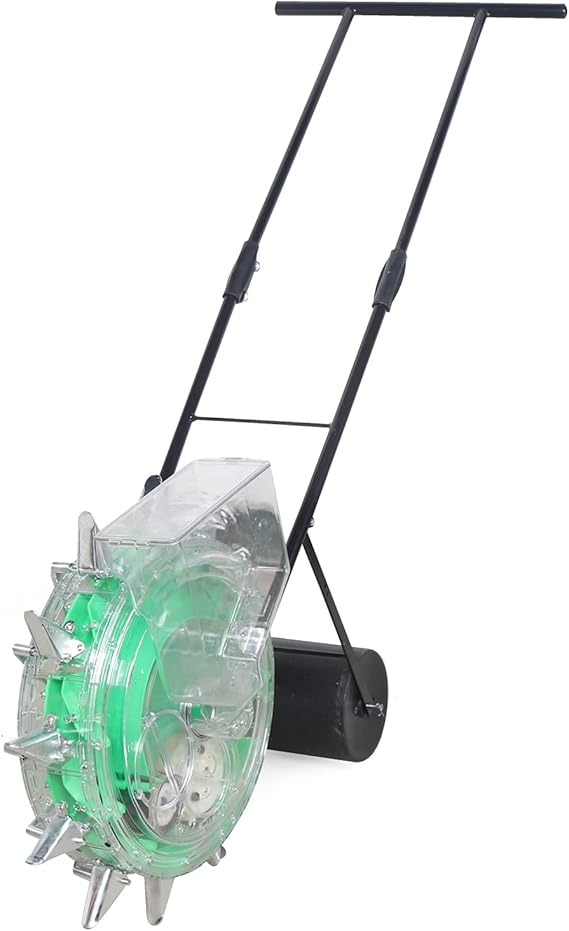 Futchoy Hand-Push Roller Seeding and Fertilizer Applicator,Handheld Seeding Machine Peanut Corn Bean Planter Precision Garden Seed Planter Spreader