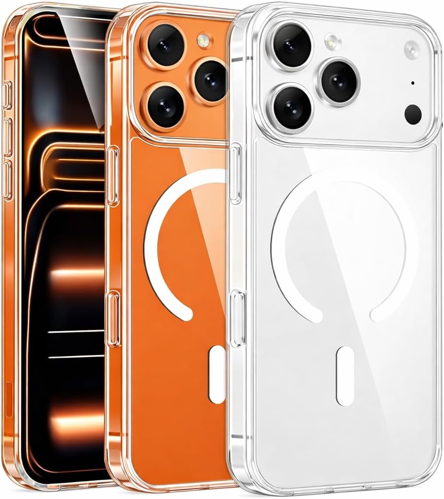 Coverzone İphone 17 Pro Max İle Uyumlu Yüksek Kalite Kablosuz Şarj Özellikli Silikon Telefon Kılıfı Şeffaf, Wireless Magsafe ile uyumlu Silikon Kapak Şeffaf