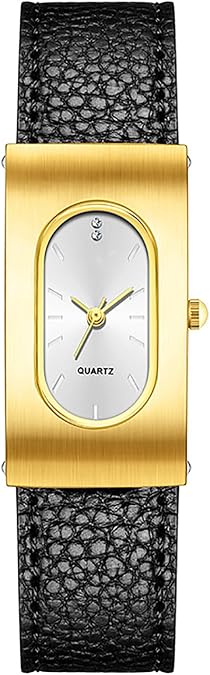 BESTKANG Vintage Women's Watch Leather Oval Rectangle Gold Luxurious Ladies Wristwatch Elegant Watches for Women
