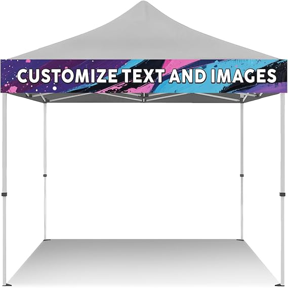 Custom Tent Valance Banner 8x1FT with Logo Signs