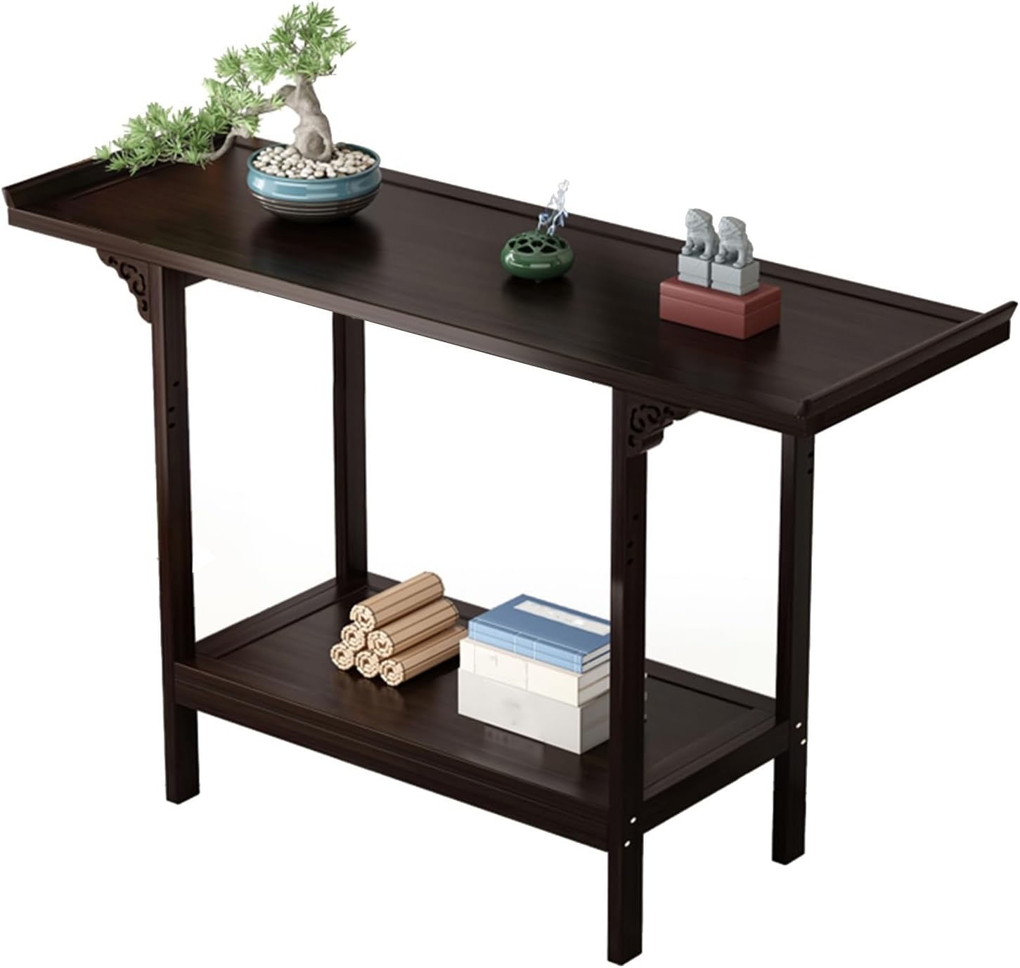 2-Tier Entryway Table, Entryway Console Table with 2 Shelves, Widen Storage Surface, for Living Room, Bedroom, Balcony, Foyer120x100x33cm47x39x13in