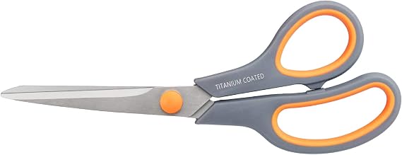 Scissors 8" Multipurpose Titanium Coated Sturdy Sharp, Gray, 1 Pack