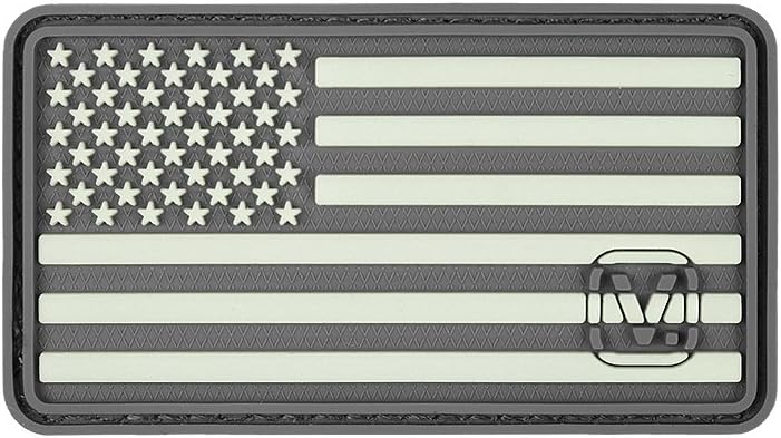US Flag Left-Star Super-Lumen Glow-in-The-Dark Patch Wolf Gray