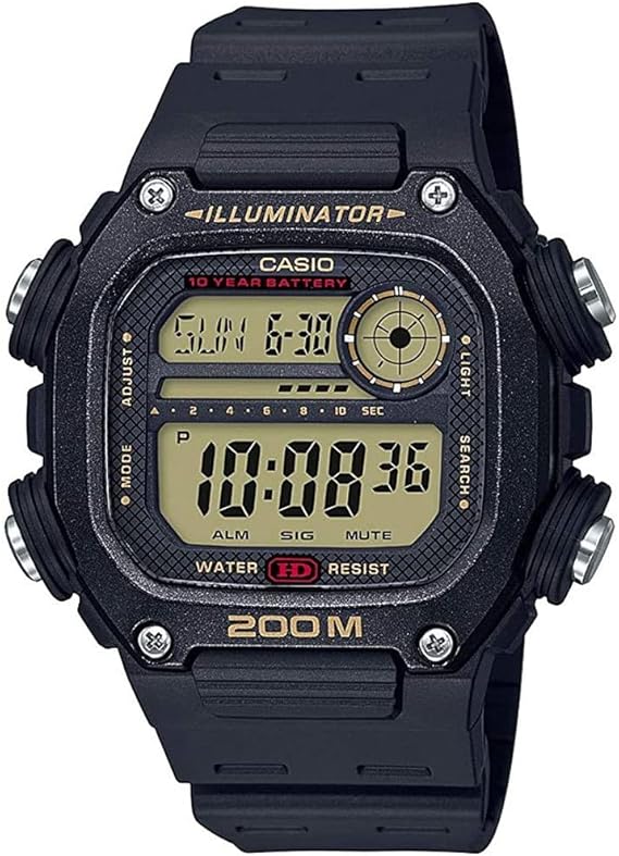 Casio DW291H Series | Mens Digital Watch | 200 Meter Water Resistance | Multi Alarms | 100 SEC Stopwatch | Countdown Timer | World Map for World Time | LED Light | LC Display | 10 Yr Battery