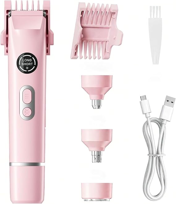 Bikini Trimmer for Women,4 in1 Electric Razor & Shaver with Dual Ceramic Blades,Dermave Bikini Shaver,Body & Intimate Areas, 90min Cordless Runtime, Waterproof Travel Grooming Kit