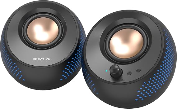 Creative Pebble X USB C 2.0 Computer Speakers with Customizable RGB Lighting, Bluetooth 5.3, USB Audio, Power up to 15W RMS for PC and Mac