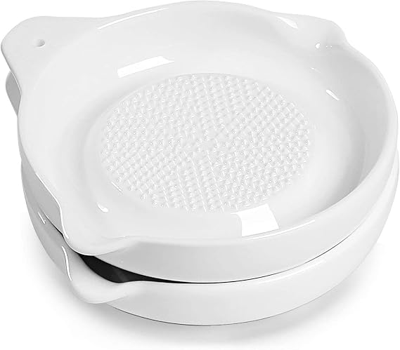 Ceramic Grater Plate for Ginger, Garlic, Onion (5.5" x 2 Pieces)