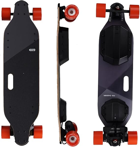 MEEPO V5 Go Electric Skateboard with Remote, 1500 * 2 Powerful Belt Motors, 26MPH Stable Top Speed,UP to 20Mlies Range, Next-Generation Performance of Electric Cruiser, for Teens and Adults