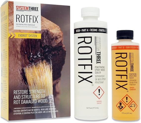 System Three Resins Rotfix Wood Restoration Rot Repair, 24-Ounce