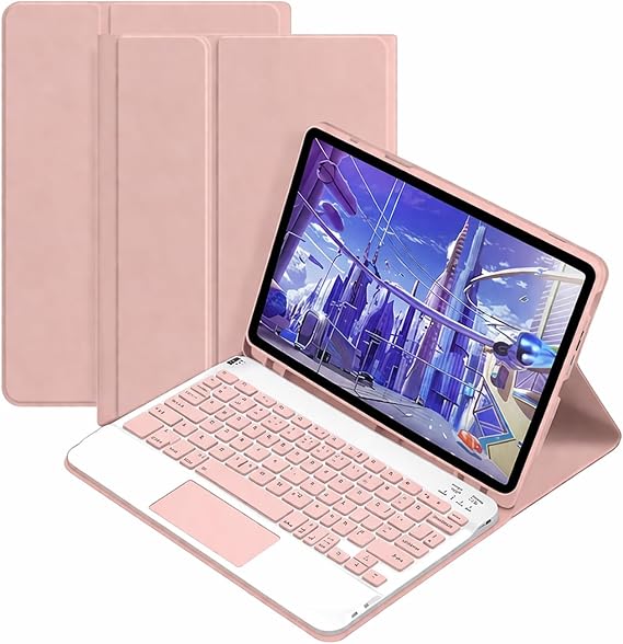 Microcase Xiaomi Redmi Pad 2 Pro 12.1 inch Tablet için Bluetooth Touchpad Klavye + Standlı Kılıf - BKK5 (Mavi)