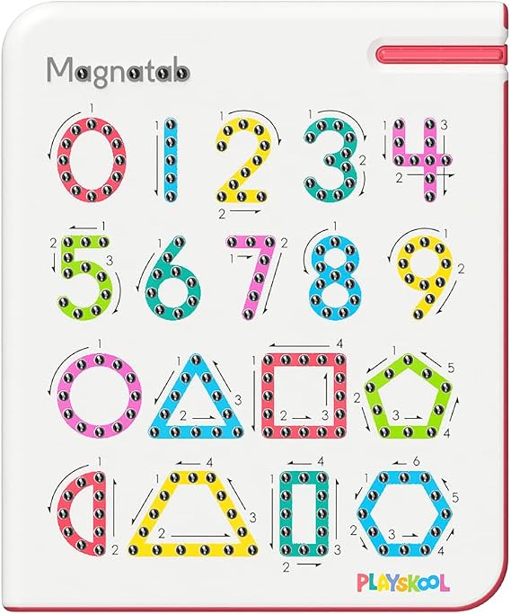 Playskool Magnatab Numbers and Shapes Magnetic Board Toy Letter Tracing for Toddlers Learning and Sensory Drawing for Kids Ages 3 and Up