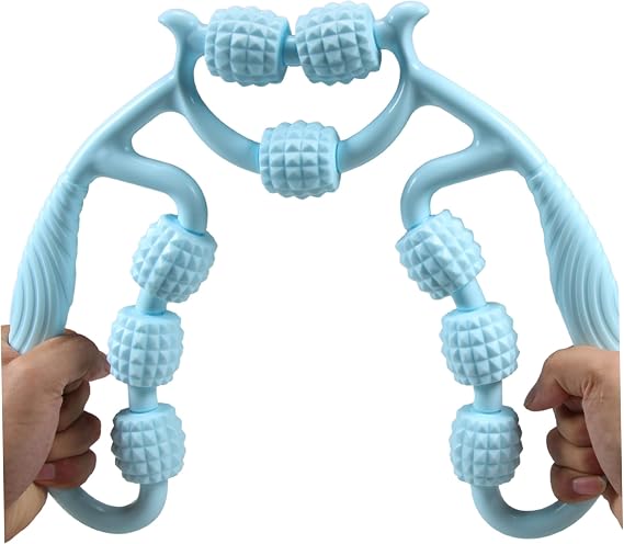 1PC Calf Massager 10x11 Annular EVA & PP Leg/Arm Massager with 9 Massage Balls for Women with Non-Slip Handle for Relaxing, Shaping ...