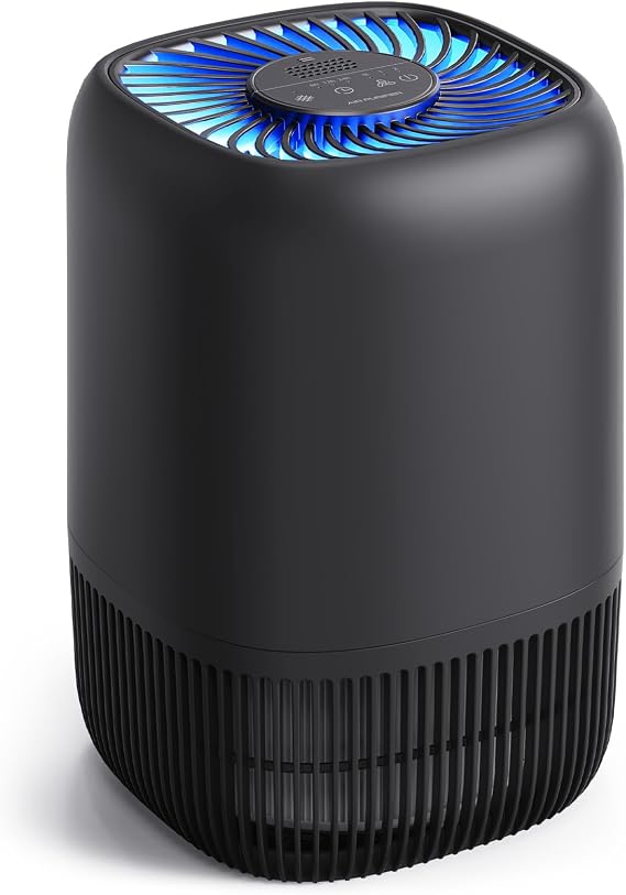 VOOPNU Air Purifiers for Bedroom, High Efficiency Filter, 1076 Ft2, Black