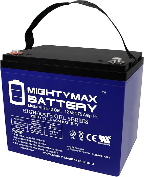 Mighty Max Battery 12V 75AH GEL Battery Replaces Active Care Osprey 4410 Dalton Tacahe