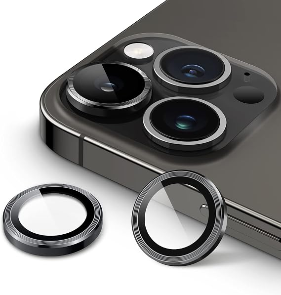 JETech Camera Lens Protector for iPhone 14 Pro/14 Pro Max, Space Black