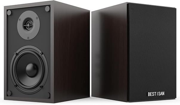 BESTISAN Bluetooth Bookshelf Speakers with RCA Input, Record Player Speakers with Sub Out Port for SW65C/ SW65D,4 Inch Woofer, SR04F-01