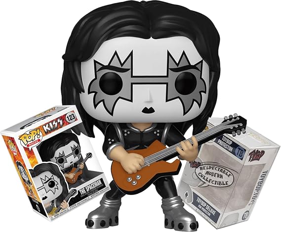 Funko KISS Ace Frehley The Spaceman with Guitar + ToyBop Protector: Pop! Rocks Vinyl Figure (Bundled with Pro-Deluxe Pop Protector Collector Case Box Gift Set)
