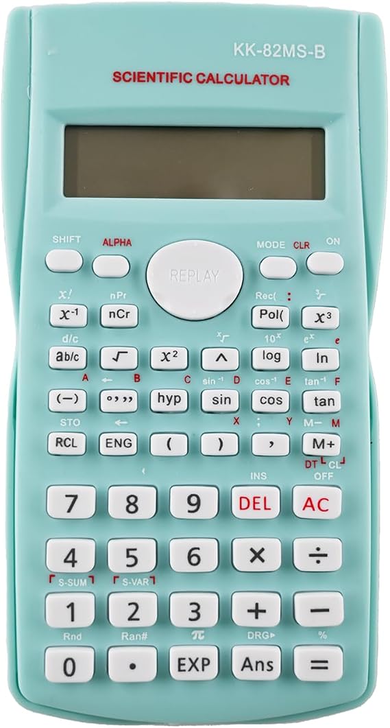 KK-82MS-D Portable Scientific Calculator Engineering Scientific Functional Calculator with 240 Functions Two-Line Display for School Supplies Students Teachers Business Office Home,Green