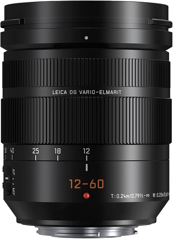 Panasonic LUMIX Professional 12-60mm Camera Lens, Leica DG Vario-ELMARIT, F2.8-4.0 ASPH, Dual I.S. 2.0 with Power O.I.S, Mirrorless Micro Four Thirds, H-ES12060 (Black) | H-ES12060, Mirrorless Micro Four Thirds, F2.8-4.0 ASPH, Power O.I.S, Leica DG Vario-ELMARIT