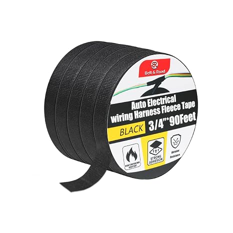 Wire Harness Tape 3/4Inch x 90Foot (5Pack), High Temp SelfAdhesive Electrical Tape