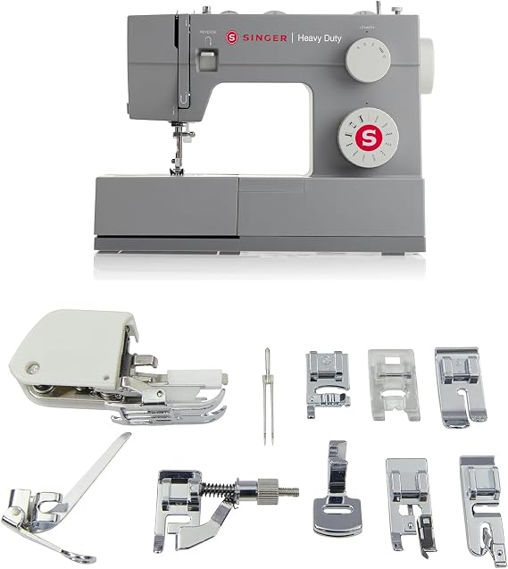 SINGER | Heavy Duty 4411 Sewing Machine with 11 Built-In Stitches, Accessory Kit, Includes 9 Presser Feet, Twin Needles, Case - Sewing Made Easy
