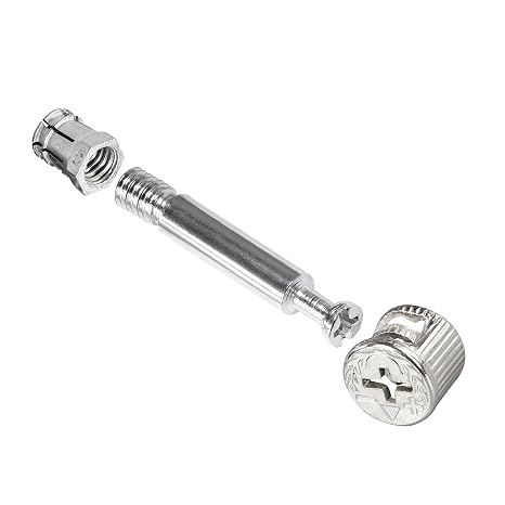 50 Sets Furniture Cam Lock Fasteners, 3-in-1 Cam Locks with Alloy Dowel 1-9/16" / 40mm