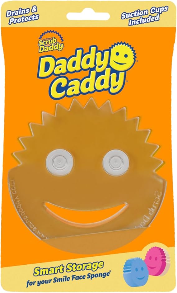 Scrub Daddy Sponge Holder Daddy Caddy - Sponge Holder for Kitchen Sink - Sponge Caddy and Kitchen Organizer with Suction Cups - Self Draining & Dishwasher Safe 1 Count