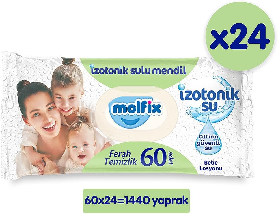 Molfix Izotonik Sulu Islak Mendil Ferah Temizlik 1440 Adet