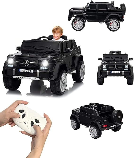 12V Electric Car for Kids, Licensed Mercedes-Benz Maybach G650 Kids Ride on Car with Remote Control, Double Open Doors, Music, Bluetooth,Storage,Ride on Toys,Gift for Boys Girls (Black)