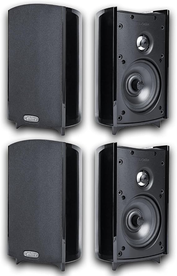 Definitive Technology ProMonitor 800 Bookshelf Speakers | 4 Speakers, Black | for Home Theater, At Par with Any Large Speaker | Compact High-Definition Satellite Speaker | 2 Pairs