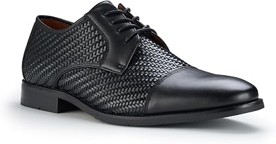 Ferro Aldo Mens Modern Cap-Toe Derby Collection | Statement Dress Shoes in Floral, Woven, Classic Styles