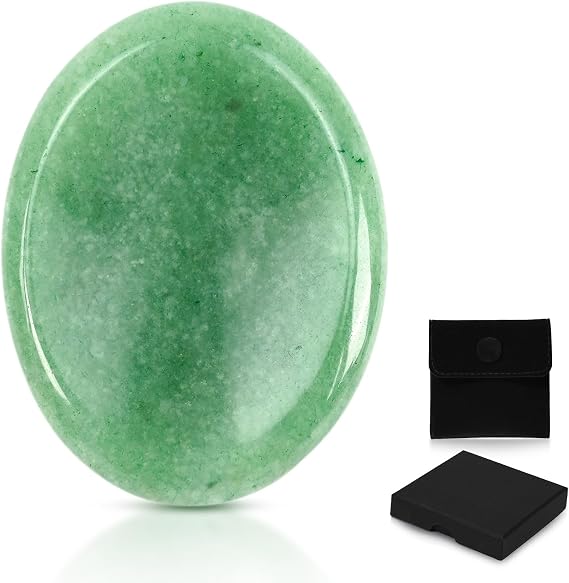 Green Aventurine, Jade Stone, Green Aventurine Crystal, Green Crystal, Polished Healing Green Gemstone for Massage Reiki Meditation Accessories, Balancing Energy Massage Crystal