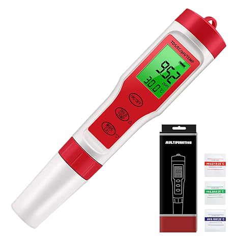 PH Reader for Water PH Temperature Meter EC PPM Sensor Testing Tool