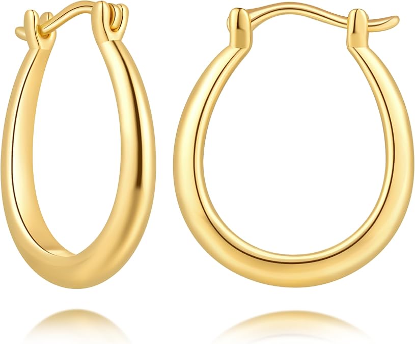 Gold Hoop Earrings for Women 14K Gold Earrings for Women Earrings