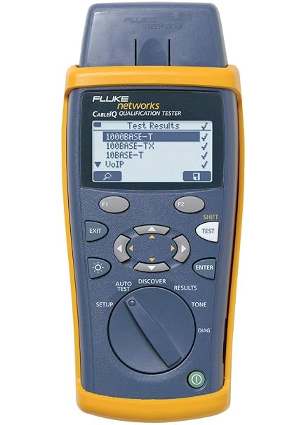 Fluke Networks CIQ-100 Copper Qualification Tester, Qualifies and Troubleshoots Category 5-6A Cabling for 10/100/Gig Ethernet, Coax and Voip, Blue