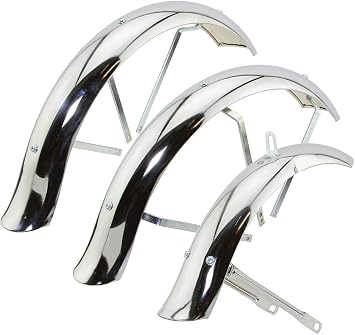 Alta Bicycle Chrome Flared Standard Trike Conversion Kit Fender Set, Multiple Sizes (16")