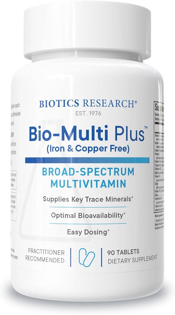 BIOTICS RESEARCH Bio Multi Plus, Iron & Copper Free Multivitamin 90 Tablets