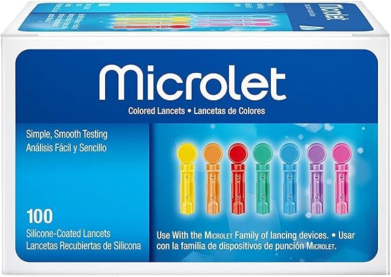 Microlet Colored Lancets 100 Each (Pack of 2) with Microlet Next Lancing Device