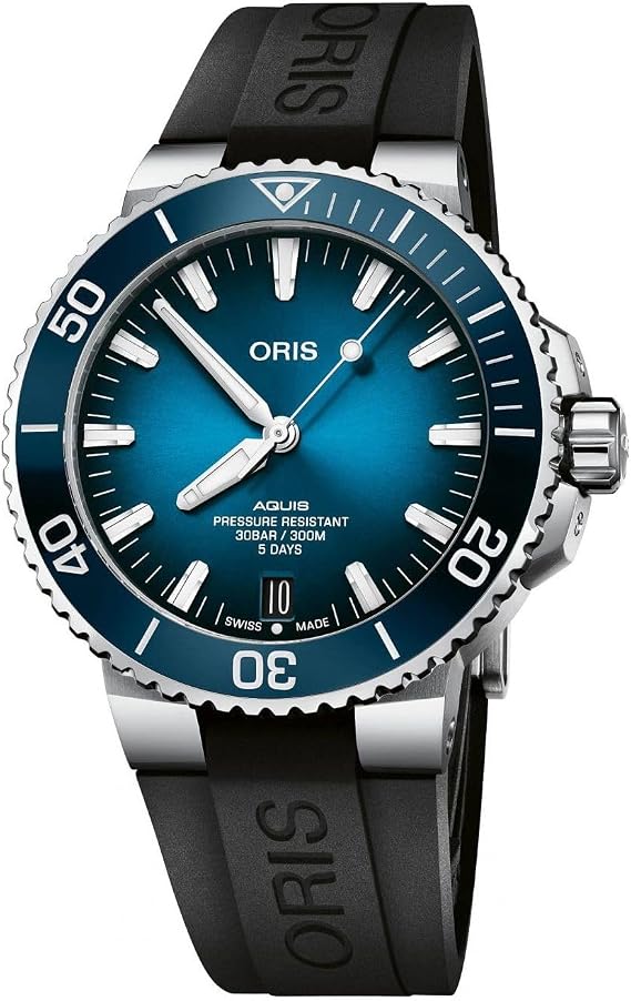 Oris Diving Analog Blue Dial Mens Watch - 01 400 7763 4135-07 4 24 74EB, Blue, Strap